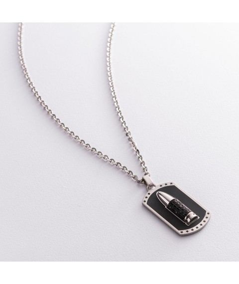 Men's silver necklace "Bullet" Zancan EXC331 60