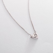 Gold necklace "Heart" (cubic zirconia) count01418 Onix 40