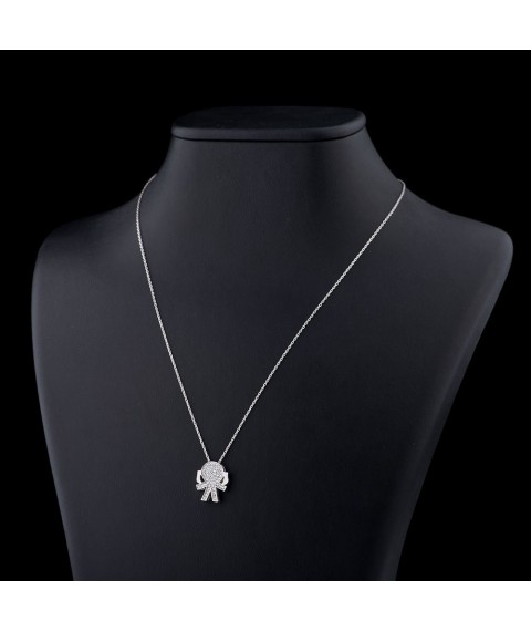 Silver necklace with cubic zirconia "Girl" 18410 Onix 45