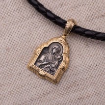 Підвіска "Ікона Божої Матері Тихвінської" з позолотою 131676 Онікс