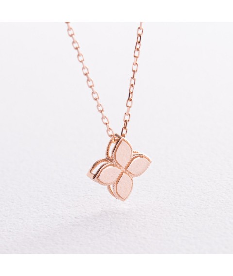Necklace "Clover" in red gold count02436 Onix 48