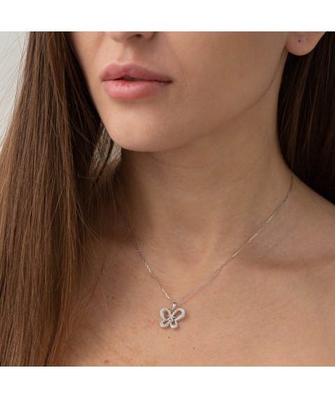 Gold pendant "Butterfly" with diamonds kit174 Onyx