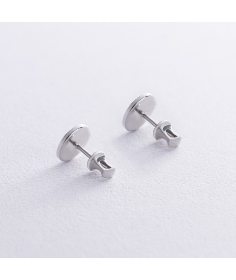 Earrings - studs with diamonds (white gold) 334941121 Onyx