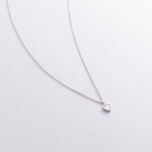 Necklace "Heart" with mother-of-pearl (white gold) count02555 Onyx 44