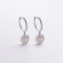 Серьги с бриллиантами (белое золото) 342061121 Онікс