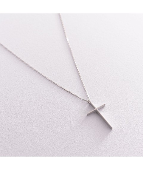 Necklace "Cross" in white gold kol01707 Onix 45