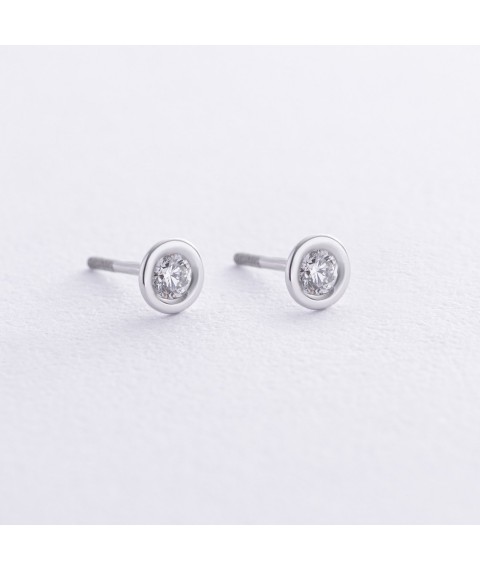Earrings - studs with diamonds (white gold) 330911121 Onyx