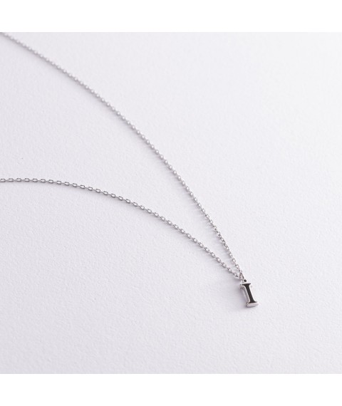 Silver necklace "I" 18621h Onix 45