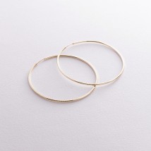 Серьги - кольца в желтом золоте (5.4 см) с08601 Онікс