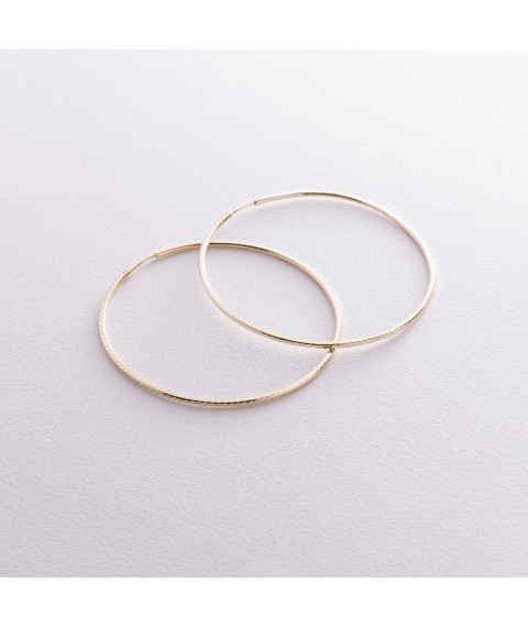 Earrings - rings in yellow gold (5.4 cm) s08601 Onyx