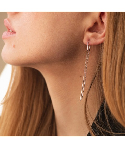 Earrings in white gold s07109 Onyx