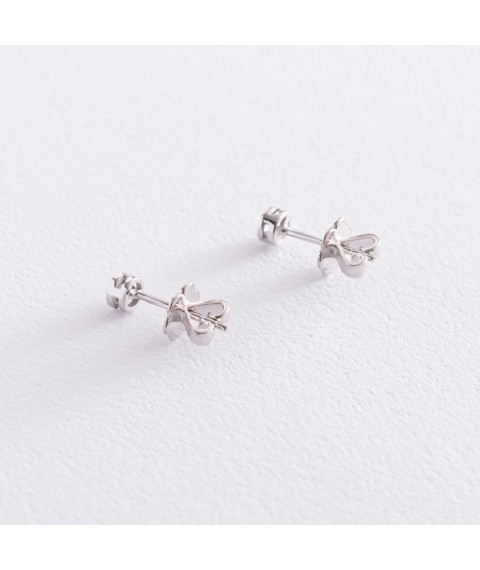 Gold earrings - studs with diamonds sb0353y Onyx