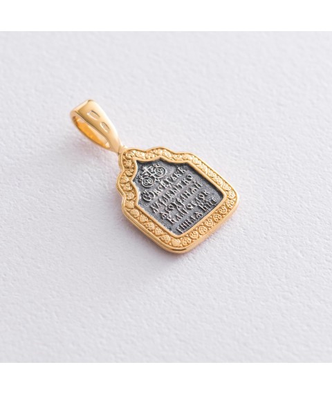 Silver pendant "Our Lady of Kazan" 133020 Onyx
