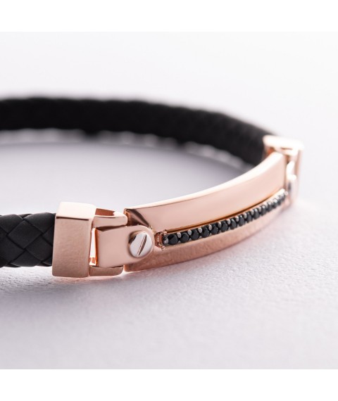 Rubber bracelet with cubic zirconia b03983 Onix 20