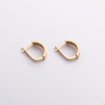 Сережки "Love" у жовтому золоті с09343 Онікс