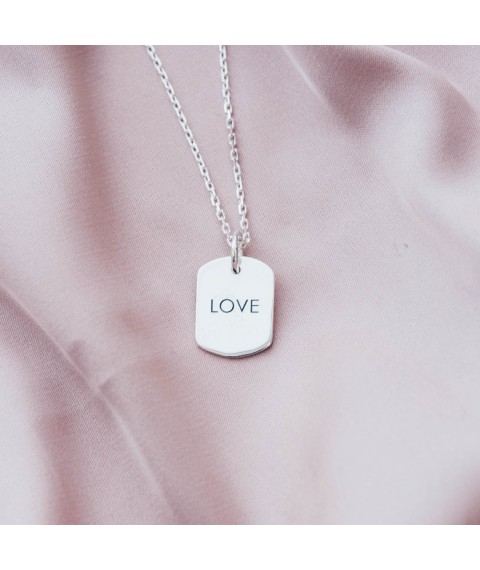 Silver pendant "LOVE" 133039l Onyx