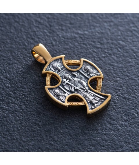 Silver Orthodox cross (gilded, blackened) 133211 Onyx