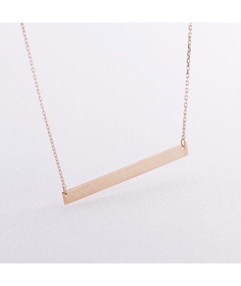 Necklace with engraving plate (yellow gold) coll02477 Onix 50