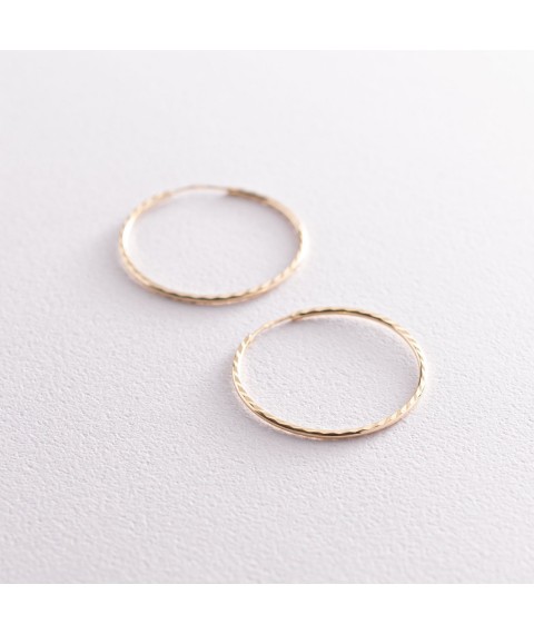 Earrings - rings in yellow gold (2.9 cm) s07110 Onyx