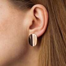 Gold earrings "Perfection" (oval) 470086 Onyx