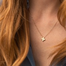 Necklace "Clover" in yellow gold coll02437 Onyx