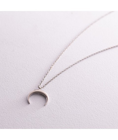 Silver necklace "Moon" 1085 Onyx 48