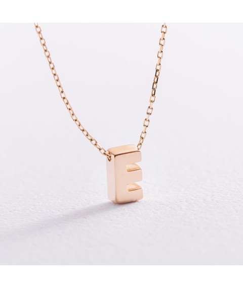 Necklace with the letter "E" in yellow gold coll01164E Onix 40