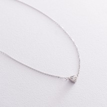 Necklace "Heart" in white gold kol01828 Onix 40