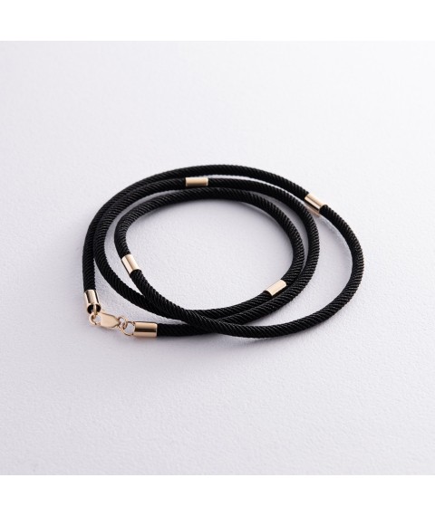 Silk cord with gold clasp 661zh Onix 50
