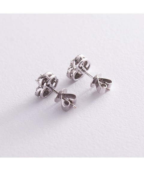 Золоті сережки - трансформери "Квіточки" з діамантами с253 Онікс