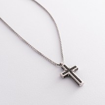 Men's silver necklace "Cross" ZANCAN EXC479 Onix 50