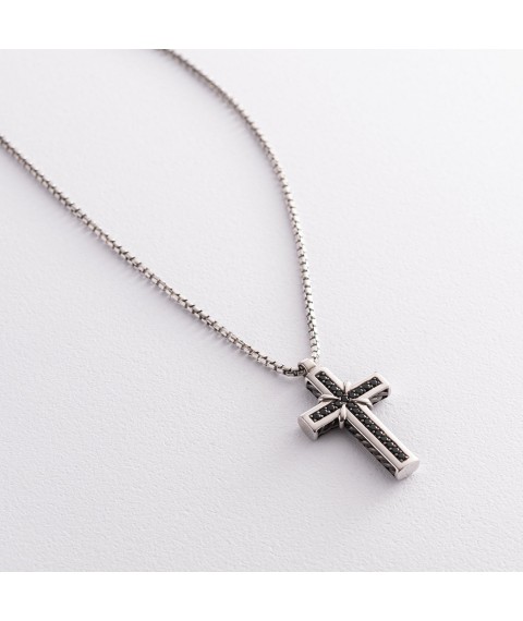 Men's silver necklace "Cross" ZANCAN EXC479 Onix 50