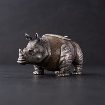 Handmade silver figure "Rhinoceros" 23140 Onyx