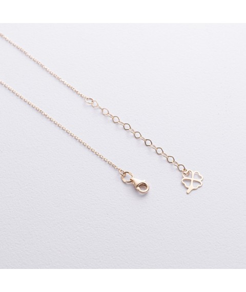 Necklace "Clover" in yellow gold (malachite) coll01660 Onix 45