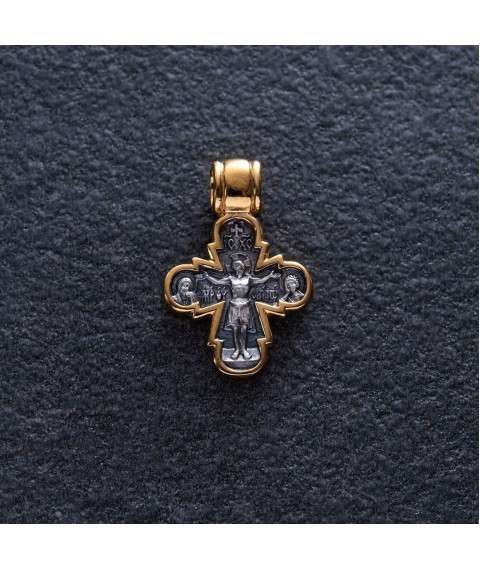 Silver children's cross with gold plated 131797 Onyx