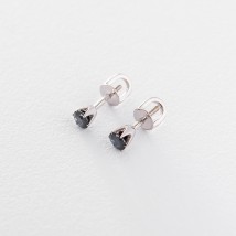 Gold stud earrings with sapphires 03-0543.0.2120 Onyx