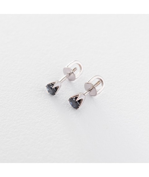 Gold stud earrings with sapphires 03-0543.0.2120 Onyx