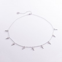 Silver necklace "Cross" (9 pcs) 181034 Onix 45
