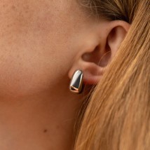 Сережки "Грація" у білому золоті с08954 Онікс