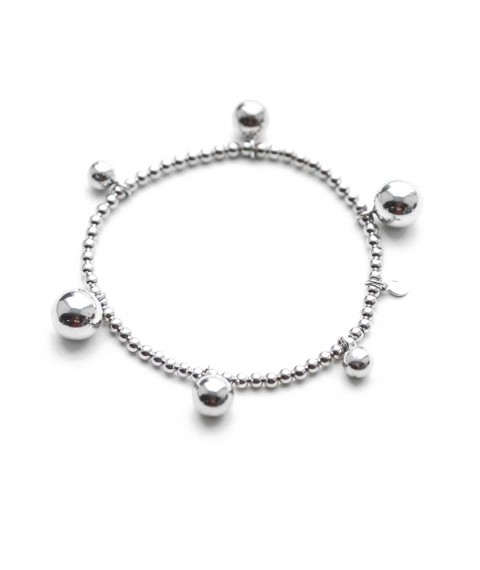 Silver bracelet "Balls" 141203 Onyx