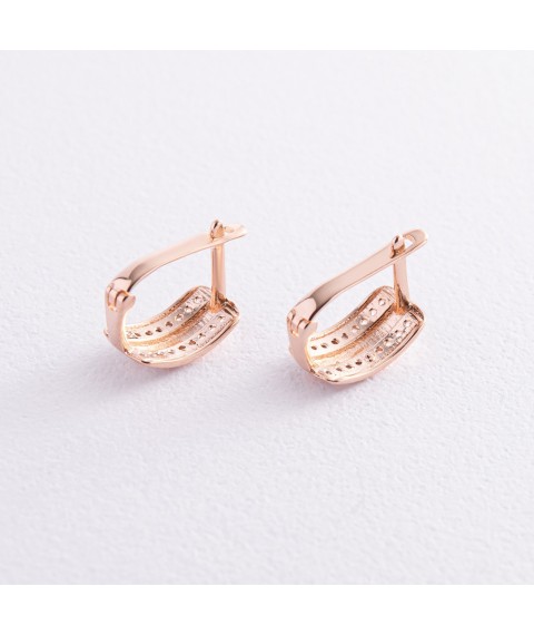 Children's gold earrings with cubic zirconia s05415 Onyx