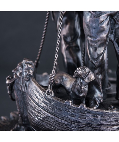 Silver candlestick "Sailors on a ship" ser00027 Onyx