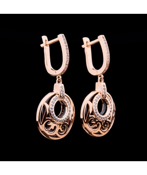 Exclusive gold earrings s03936 Onyx
