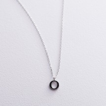 Серебряное колье с буквой О 18623оч Онікс  45