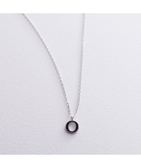 Silver necklace with the letter O 18623och Onyx 45