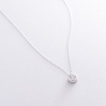 Silver necklace with one cubic zirconia 181017 Onyx 42