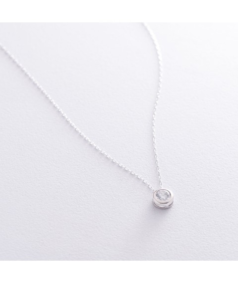 Silver necklace with one cubic zirconia 181017 Onyx 42
