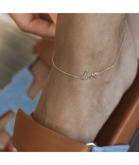 Gold ankle bracelet "Love" b03685 Onix 27