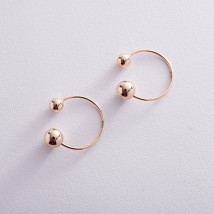 Earrings "Helga" with balls (yellow gold) s08233 Onyx