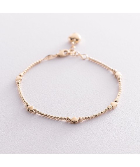 Gold bracelet "Hearts" b04016 Onix 19